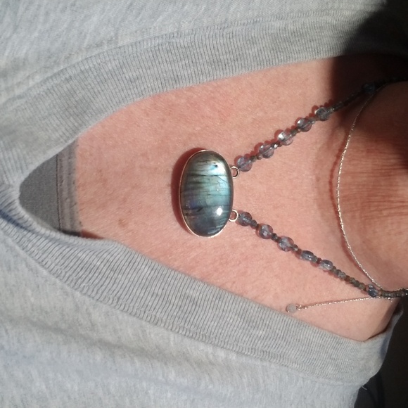 STERLING LABRADORITE NECKLACE - Picture 5 of 5
